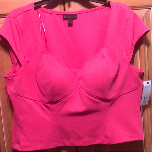 BOLD elements Pink Crop Bustier Bodysuit - Picture 1 of 6